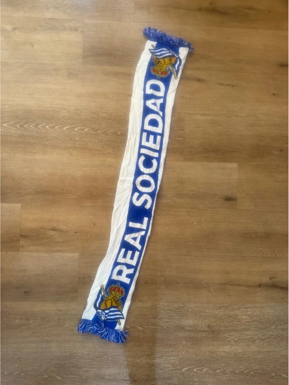 Real Sociedad Football Club Scarf with Team Logo and Colors